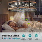 Ceiling Fans with Remote, Farmhouse Ceiling Fan, 22 Inch Low Profile Caged Fandelier, Flush Mount with 6 Wind Speeds, for Bedroom, Kitchen, Living Room, Bulbs Not Included, Gold