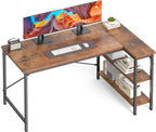 Computer Desk 47 Inch with 4 Drawers Home Office Table with Mesh Shelf for Work Study Writing Gaming Storage Furniture for Bedroom, Rustic Brown