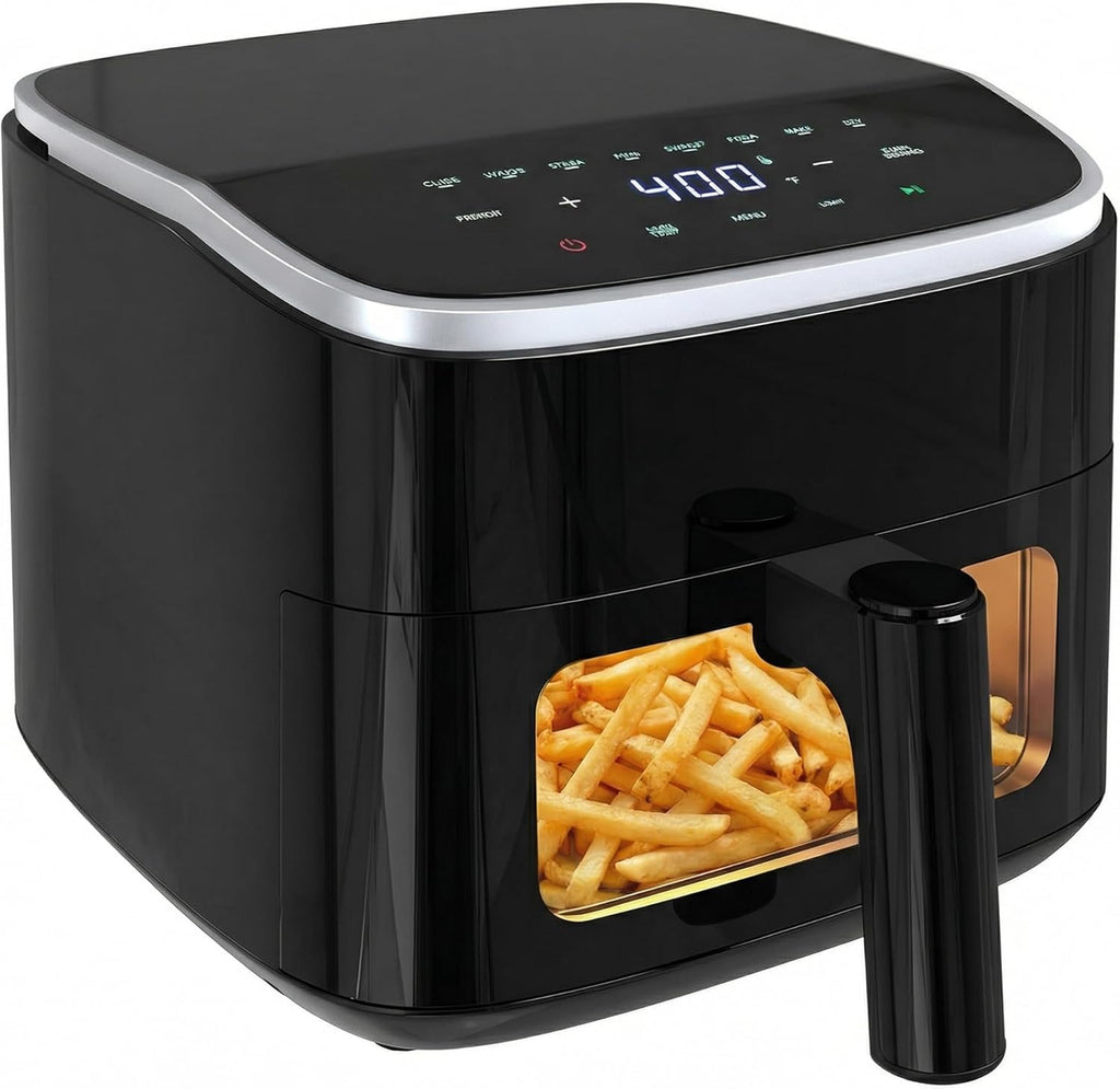 Air Fryer 4 Quart with Window, 1500W Digital Airfryer with 8 Presets, 60-Min Timer, Max 400??F, Auto Shut Off & Nonstick Dishwasher Safe Basket, Shake Reminder for Small Kitchen