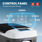 Portable Car Refrigerator, 17QT Single-Zone Electric Cooler for Vehicles, -4?H-68?H Freezer Smart Control via Bluetooth with Car Battery Protection, Child Lock, 12/24V DC & 100-240V AC Powered