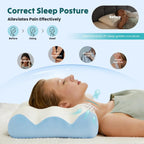 Cervical Pillow for Neck and Shoulder, Contour Memory Foam Pillow, Ergonomic Neck Support Pillow for Side Back Stomach Sleepers with Pillowcase