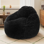 Bean Bag Chair, 39 Inch Bean Bags for Adults and Kids, Chair with Memory Foam Filled, Bean Bag Couch with Backrest and Armrests, Comfy Sofa for Living Room, Bedroom and Dorm, Black