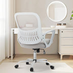 Ergonomic Mid-Back Mesh Home Office Desk Chair with Wheels, Lumbar Support, and Comfortable Armrests for Home, Bedroom, Study, Office