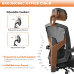 Office Computer Desk Chair, Ergonomic High-Back Mesh Rolling Work Swivel Chairs with Wheels, Comfortable Lumbar Support, Comfy Arms for Home, Bedroom, Study, Student, Black