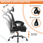 Office Computer Desk Chair, Ergonomic High-Back Mesh Rolling Work Swivel Chairs with Wheels, Comfortable Lumbar Support, Comfy Arms for Home, Bedroom, Study, Student, Black