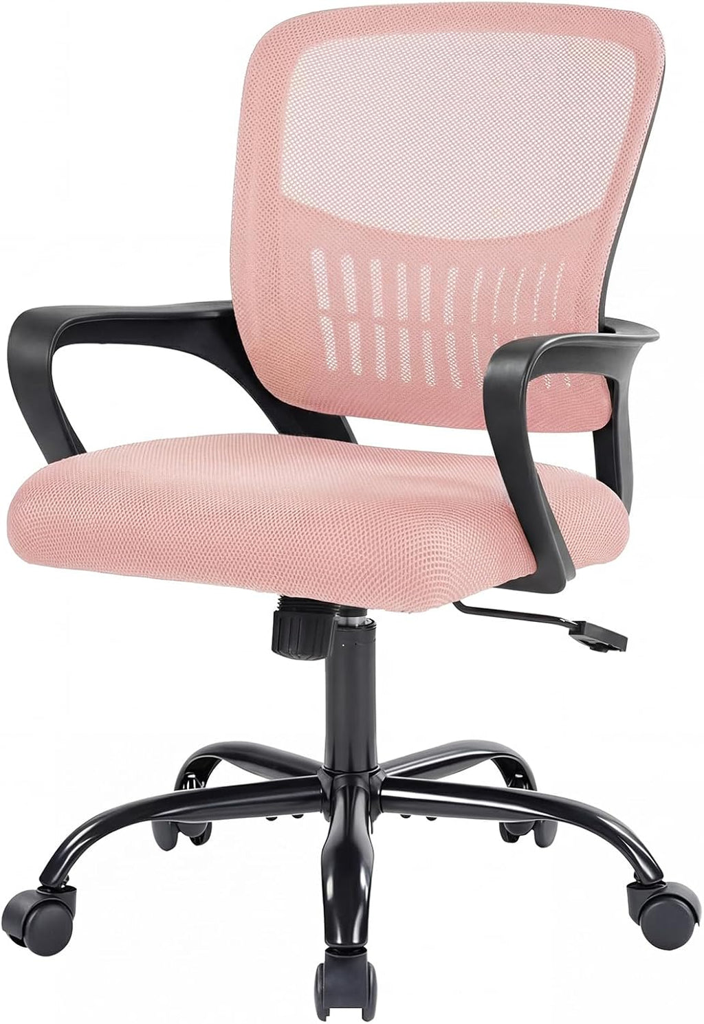 Home Office Managerial Executive Chair, Ergonomic Mesh Adjustable Swivel Mid-Back Chair with, Flip-up Arms, Comfortable Lumbar Support, Comfy Arms for Bedroom,Study,Student, Grey