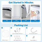 Portable Washing Machine, 7.7 lbs Full-Automatic Compact Laundry Washer, Stainless Steel Drum, 10 Wash Cycles, Auto-Balance Detection, LED Display, Mini Washer for Home, Apartment, Dorm, White