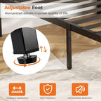 Twin Bed Frame Heavy Duty Metal Platform with 11.9 Under-Bed Storage, No Box Spring Needed, Easy Assembly, Black