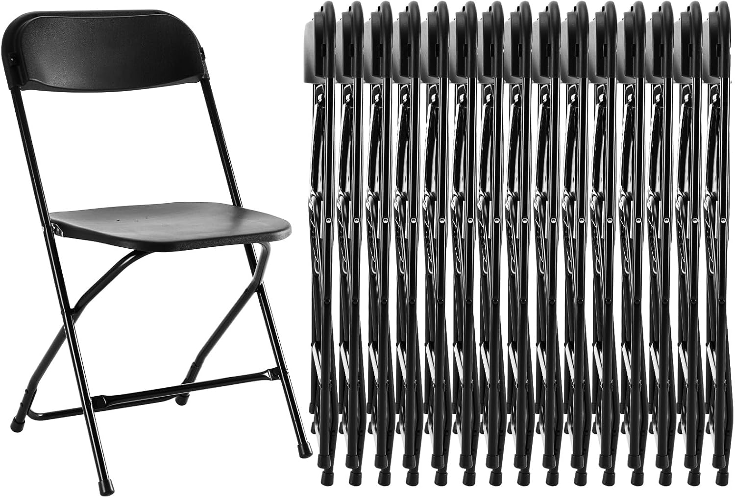 Folding Chair 4 Pack, Leather Padded Foldable Chairs, Sturdy Metal Portable Chairs, Easy to Use and Store, Outdoor and Indoor, for Home, Office, Party, Garden, Kahki