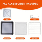 Air Fryer Toaster Oven Combo, 16.9QT Oven Countertop 5 Functions in 1, 4 Accessories Included, Stainless, Up to 450??F