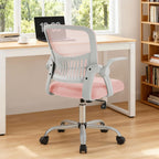 Home Office Managerial Executive Chair, High-Back Mesh with Adjustable Headrest, Flip-up Armrest Comfortable Lumbar Support, Comfy Arms for Bedroom,Study,Student