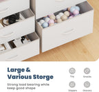 TV Stand for Bedroom with 5 Storage Drawers, Fabric Chest of Drawers with Metal Frame, Living Room Storage Organizers Units for Books, TV Stand and Hallway, Modern Black