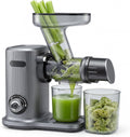 Cold Press Juicer, Slow Masticating Juicer Machines with Extra Wide Feed Chute, High Juice Yield and Easy to Clean for Whole Vegetables & Fruits, Silver