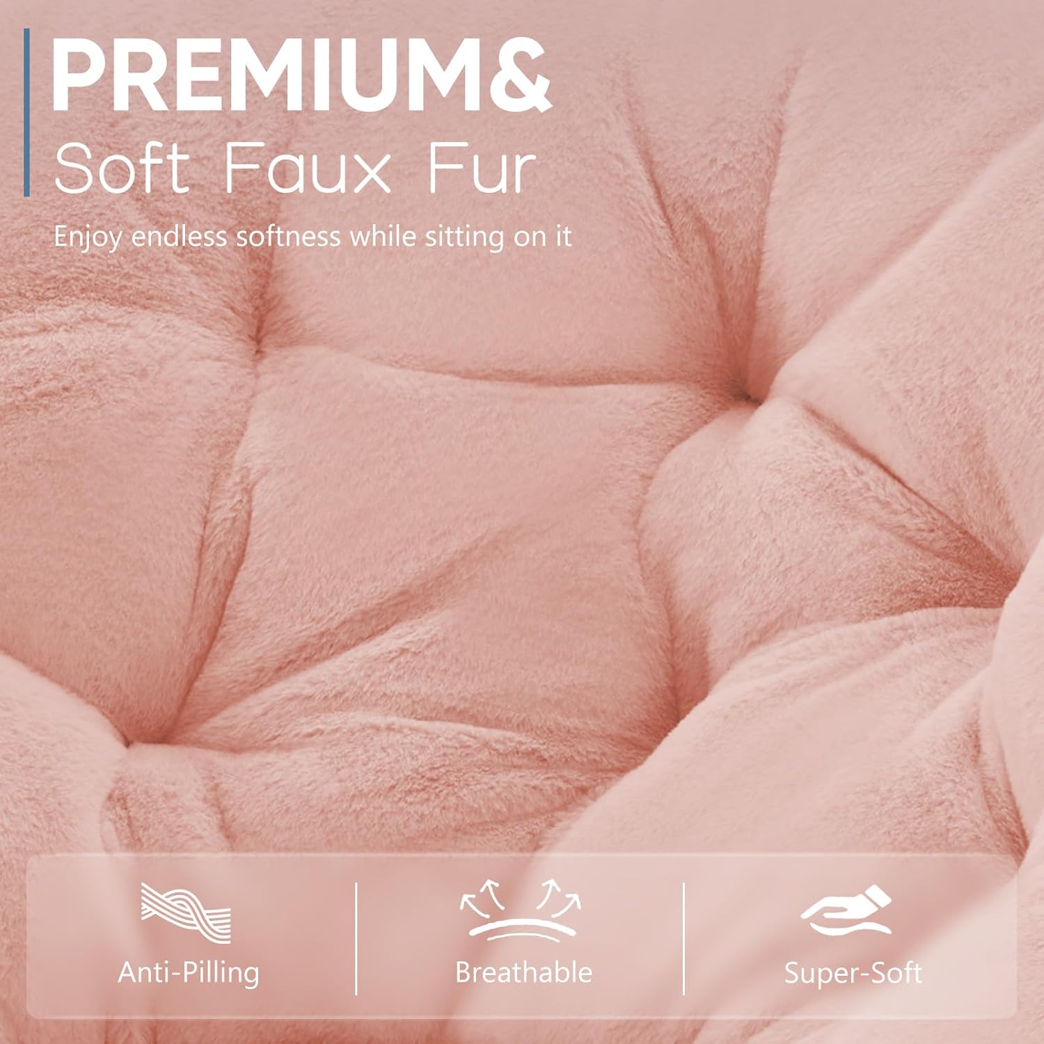Comfy Saucer Chair,Faux Fur Lounge Seasting XL Circle Chair for Bedroom, Dorm & Gaming, Foldable Fashion Accent Seat for Small Spaces, Folding Moon/Mushroom/Round Oversized Style,Hot Pink