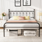 Twin Bed Frame Heavy Duty Metal Platform with 11.9 Under-Bed Storage, No Box Spring Needed, Easy Assembly, Black