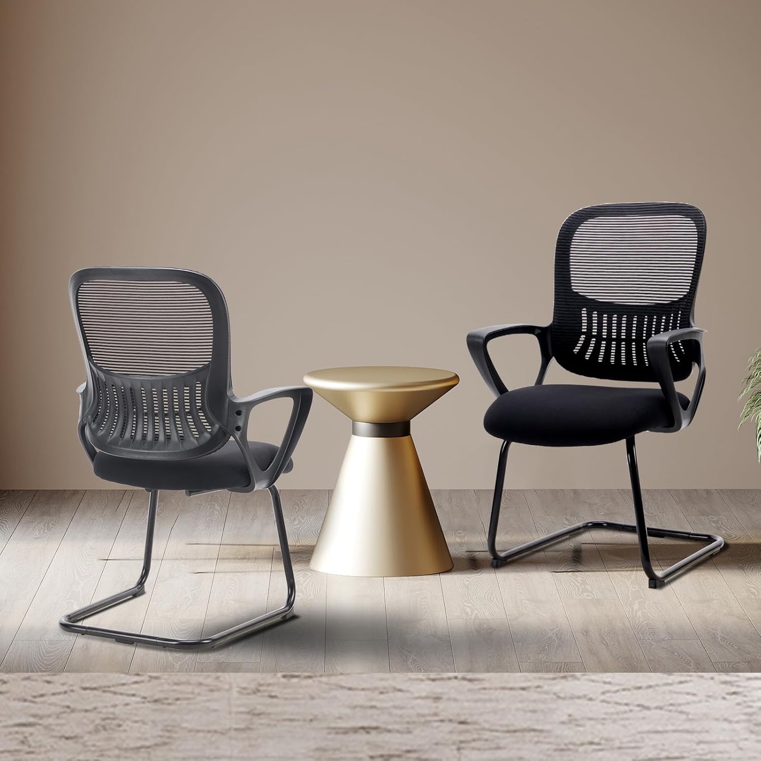Office Desk Chair with Sled Base, Ergonomic Executive Mesh Computer Chairs with Lumbar Support for Home Conference Room Bedroom Waiting Reception Guest Student