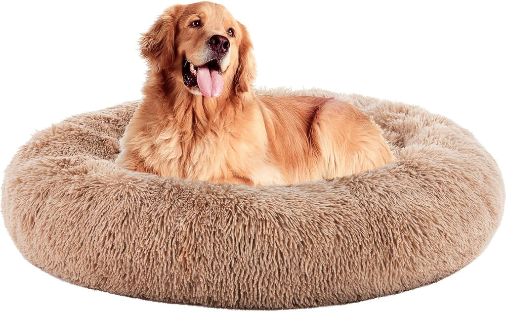 35x25 Inch Orthopedic Dog Beds for Large Sized Dogs, Machine Washable Cover Pet Bed, Anti-Slip Waterproof Memory Foam Couch Bed for Indoor Dogs and Cats, Brown