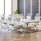 Home Office Managerial Executive Chair, High-Back Mesh with Adjustable Headrest, Flip-up Armrest Comfortable Lumbar Support, Comfy Arms for Bedroom,Study,Student