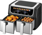 3QT Air Fryer, Small Air Fryer with Digital PP Touch Panel, 400?H Max Temp, Overheat Protection and Auto Shut-off, Nonstick and Dishwasher Safe Basket for Roast, Bake, Broil, Reheat, Black
