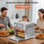 Air Fryer Toaster Oven Combo, 16.9QT Oven Countertop 5 Functions in 1, 4 Accessories Included, Stainless, Up to 450??F