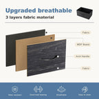 Nightstand with 4 Drawers Bedside Table with Removable Fabric Bins Sturdy Steel Frame Wood Top Organizer Furniture for Bedroom Closet Living Room,Black Wood Grain