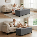 Storage Ottoman, Sturdy Ottoman Bench with Legs, Versatile Bedroom Bench with Storage for Living Room, Entryway, Bedroom, Dark Gray