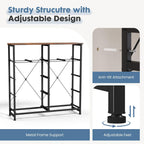 TV Stand for Bedroom, Dresser with 10 Drawers, Fabric Units of Drawers with Metal Frame and Wood Top, Living Room Storage Organizers Units for Books, TV and Other Items, Dark Rust