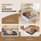 42x32 Inch Orthopedic Dog Beds for XL Large Sized Dogs, Machine Washable Cover Pet Bed, Anti-Slip Waterproof Memory Foam Couch Bed for Indoor Dogs and Cats, Grey