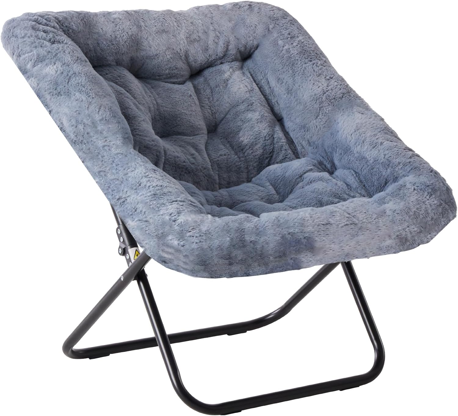 Comfy Saucer Chair,Faux Fur Lounge Seasting XL Circle Chair for Bedroom, Dorm & Gaming, Foldable Fashion Accent Seat for Small Spaces, Folding Moon/Mushroom/Round Oversized Style,Hot Pink