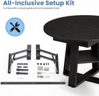 Extendable Round Dining Table for 4-8, Modern Kitchen Oval Dinner Table with Storage Shelf, Wood Pedestal Table, Space Saving Modern Style, Black