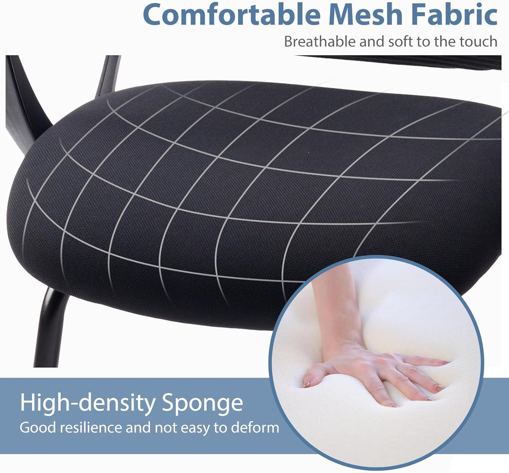 Office Desk Chair with Sled Base, Ergonomic Executive Mesh Computer Chairs with Lumbar Support for Home Conference Room Bedroom Waiting Reception Guest Student