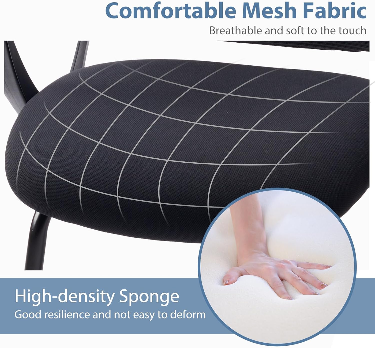Office Desk Chair with Sled Base, Ergonomic Executive Mesh Computer Chairs with Lumbar Support for Home Conference Room Bedroom Waiting Reception Guest Student