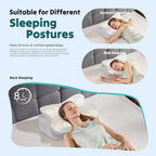 Cervical Pillow for Neck and Shoulder, Contour Memory Foam Pillow, Ergonomic Neck Support Pillow for Side Back Stomach Sleepers with Pillowcase