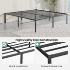 Full Size 18 Inch Platform Bed Frame, Heavy Duty Metal Foundation Frame, Noise-Free Sturdy Steel Slats, Underbed Storage, No Box Spring Needed, Quick Setup