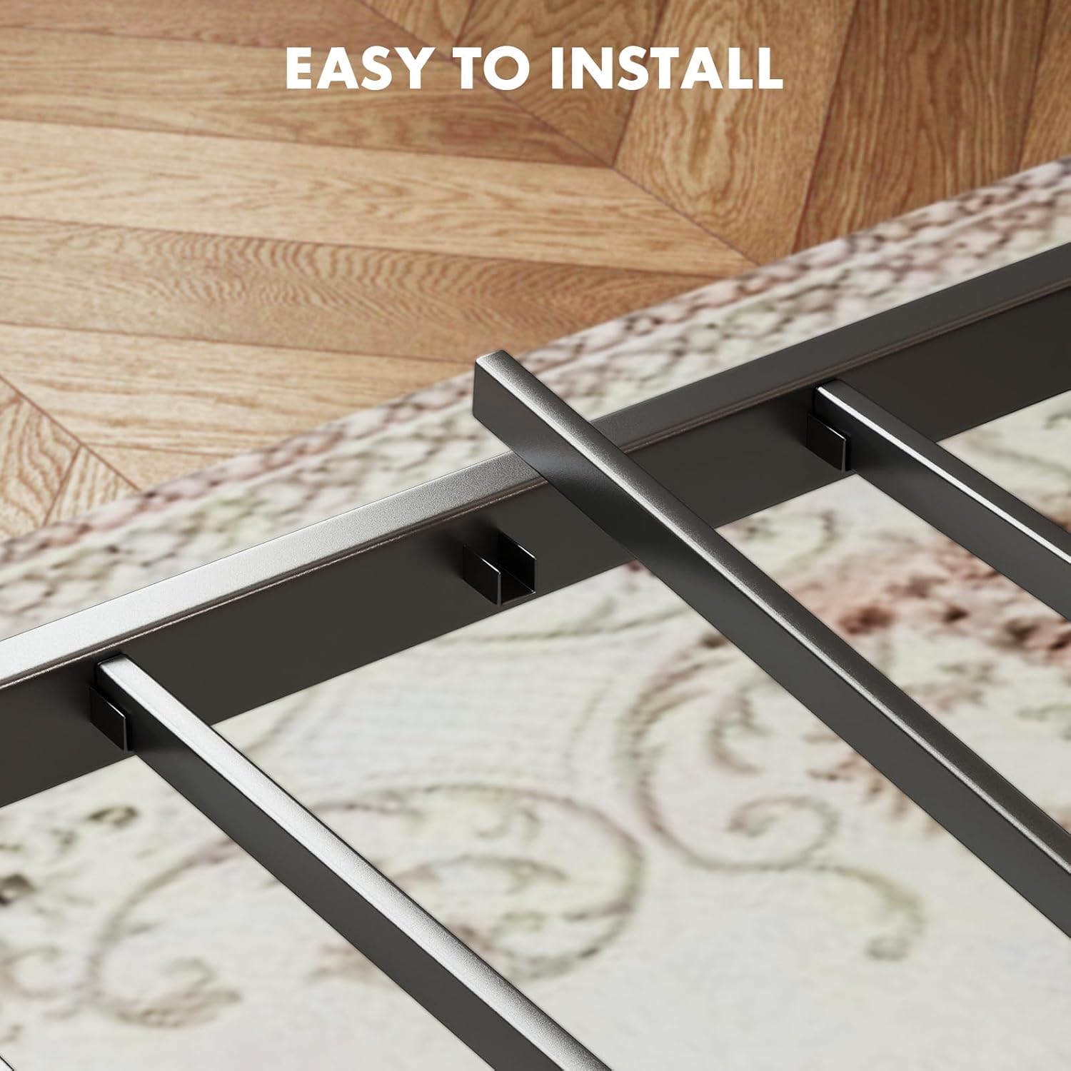 Full Size Bed Frame with Headboard, 800LBS Mattress Foundation with All Sturdy Metal Support, Under Bed Storage, No Box Spring Needed, Easy Assembly, Rust Brown