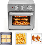Air Fryer Toaster Oven Combo, 16.9QT Oven Countertop 5 Functions in 1, 4 Accessories Included, Stainless, Up to 450??F