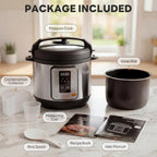 16-in-1 Electric Pressure Cooker, 6QT Programmable Multi Cooker with 12 One-Touch Presets, Soup Steam Yogurt and More, Ceramic Inner Pot Delay Start & Keep Warm, Includes Recipe Guide, Silver