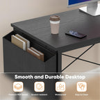 L Shaped Desk Corner Computer Table 47 Inch, L-Shaped Gaming Desks with Storage Shelf Reversible, Wood Tables with Side Bag Adjustable Feet for 2 Monitors Small Space Home Office Bedroom, Black