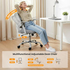 Home Office Managerial Executive Chair, Flip Up Armrest Ergonomic Mesh Adjustable Swivel Mid-Back Computer Desk Chair with Comfortable Lumbar Support, Comfy Arms for Bedroom,Study