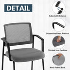 Stackable Waiting Room Chairs, Reception Guest Chair for Office Business Conference with Arm, Set of 2, Grey