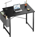 Computer Desk 31 Inch Home Office Desks for Small Spaces, Gaming Writing Study Work Table with Storage Bag for Bedroom, Black