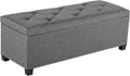 Storage Ottoman, Sturdy Ottoman Bench with Legs, Versatile Bedroom Bench with Storage for Living Room, Entryway, Bedroom, Dark Gray