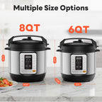 Electric Pressure Cooker 16-in-1, 8QT Programmable Multi Cooker with 12 One-Touch Presets, Soup Steam Yogurt and More, Ceramic Inner Pot Delay Start & Keep Warm, Includes Recipe Guide, Silver