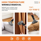 Standing Garment Steamer, 1500W Powerful Steamer for Clothes with Roll Wheels, 1.7L Water Tank for 55 Min Continuous Steaming, Professional Wrinkle Remover Heats in 45 Seconds