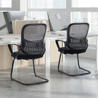 Office Desk Chair with Sled Base, Ergonomic Executive Mesh Computer Chairs with Lumbar Support for Home Conference Room Bedroom Waiting Reception Guest Student