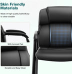 Waiting Room Chair Set of 6, Leather Office Desk Reception Guest Stationary Side Chairs with Padded Arms for Home Conference Lobby Area Meeting Church Medical Clinic Elderly Student