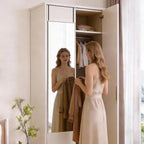47x14 Full Length Mirror Over The Door, Wall Mounted Full Body Mirror, Door Hanging Metal Aluminum Alloy Frame Dressing Mirror for Bedroom, Living Room, Entryway, Gold