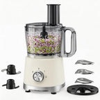 Food Processor 10.5 Cup, Vegetable Choppers with Slicing Shredding Chopping Kneading, Dishwasher Safe, Food Grinder, Stainless Steel Blades, for Smoothie Fruit Dough, 2.6QT, Black
