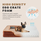 35x25 Inch Orthopedic Dog Beds for Large Sized Dogs, Machine Washable Cover Pet Bed, Anti-Slip Waterproof Memory Foam Couch Bed for Indoor Dogs and Cats, Brown