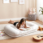 Comfy Saucer Chair,PU Leather Foldable Chairs for Bedroom, Dorm & Gaming, Fashion Floor Chair with Back Support for Small Spaces,Snow White